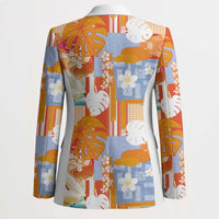 Hawaiian and Japanese Culture Together Blazer Palaka Japanese Art and Tropical Motif Tribal Patchwork