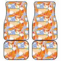 Hawaiian and Japanese Culture Together Car Mats Palaka Japanese Art and Tropical Motif Tribal Patchwork LT03 - Polynesian Pride