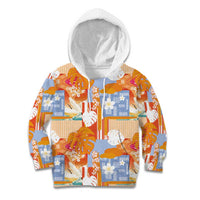 Hawaiian and Japanese Culture Together Kid Hoodie Palaka Japanese Art and Tropical Motif Tribal Patchwork LT03 Hoodie Multicolor - Polynesian Pride