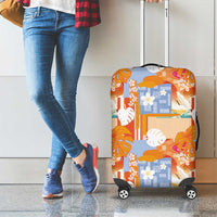 Hawaiian and Japanese Culture Together Luggage Cover Palaka Japanese Art and Tropical Motif Tribal Patchwork LT03 - Polynesian Pride