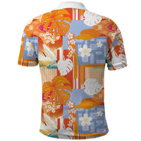 Hawaiian and Japanese Culture Together Polo Shirt Palaka Japanese Art and Tropical Motif Tribal Patchwork LT03 - Polynesian Pride