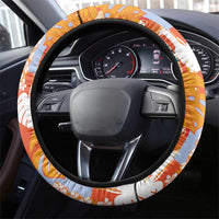 Hawaiian and Japanese Culture Together Steering Wheel Cover Palaka Japanese Art and Tropical Motif Tribal Patchwork LT03 - Polynesian Pride