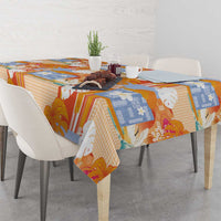 Hawaiian and Japanese Culture Together Tablecloth Palaka Japanese Art and Tropical Motif Tribal Patchwork