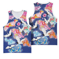 Hawaiian and Japanese Culture Together Basketball Jersey Hawaiian Archipelago Shape Sea Animals LT03 - Polynesian Pride