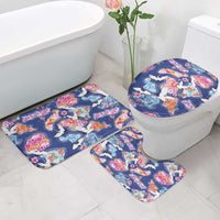 Hawaiian and Japanese Culture Together Bathroom Set Hawaiian Archipelago Shape Sea Animals
