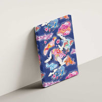Hawaiian and Japanese Culture Together Canvas Wall Art Hawaiian Archipelago Shape Sea Animals