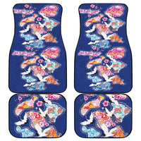 Hawaiian and Japanese Culture Together Car Mats Hawaiian Archipelago Shape Sea Animals