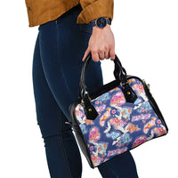 Hawaiian and Japanese Culture Together Shoulder Handbag Hawaiian Archipelago Shape Sea Animals