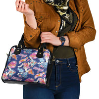 Hawaiian and Japanese Culture Together Shoulder Handbag Hawaiian Archipelago Shape Sea Animals