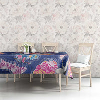 Hawaiian and Japanese Culture Together Tablecloth Hawaiian Archipelago Shape Sea Animals