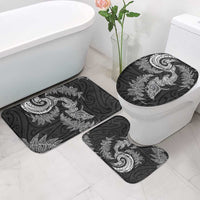 New Zealand Sea Animals with Maori Tribal Tattoo Bathroom Set Shark Manta Ray with Silver Fern Black LT03 - Polynesian Pride