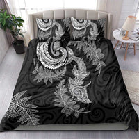 New Zealand Sea Animals with Maori Tribal Tattoo Bedding Set Shark Manta Ray with Silver Fern Black LT03 - Polynesian Pride