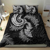 New Zealand Sea Animals with Maori Tribal Tattoo Bedding Set Shark Manta Ray with Silver Fern Black LT03 - Polynesian Pride