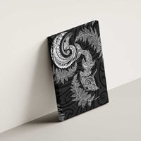 New Zealand Sea Animals with Maori Tribal Tattoo Canvas Wall Art Shark Manta Ray with Silver Fern Black LT03 - Polynesian Pride