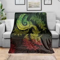 New Zealand Sea Animals with Maori Tribal Tattoo Blanket Shark Manta Ray with Silver Fern Reggae LT03 - Polynesian Pride