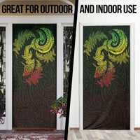New Zealand Sea Animals with Maori Tribal Tattoo Door Cover Shark Manta Ray with Silver Fern Reggae LT03 - Polynesian Pride