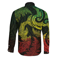 New Zealand Sea Animals with Maori Tribal Tattoo Family Matching Tank Maxi Dress and Hawaiian Shirt Shark Manta Ray with Silver Fern Reggae LT03 - Polynesian Pride