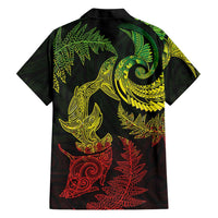 New Zealand Sea Animals with Maori Tribal Tattoo Hawaiian Shirt Shark Manta Ray with Silver Fern Reggae LT03 - Polynesian Pride