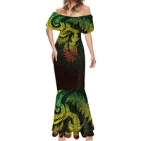 New Zealand Sea Animals with Maori Tribal Tattoo Mermaid Dress Shark Manta Ray with Silver Fern Reggae LT03 - Polynesian Pride