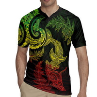 New Zealand Sea Animals with Maori Tribal Tattoo Rugby Jersey Shark Manta Ray with Silver Fern Reggae LT03 - Polynesian Pride