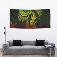 New Zealand Sea Animals with Maori Tribal Tattoo Tapestry Shark Manta Ray with Silver Fern Reggae LT03 - Polynesian Pride