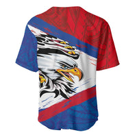 American Samoa Flag Day Baseball Jersey Polynesian Art Geometric with Flag Brush Style