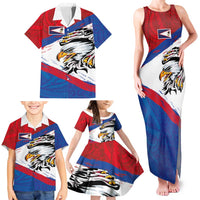 American Samoa Flag Day Family Matching Tank Maxi Dress and Hawaiian Shirt Polynesian Art Geometric with Flag Brush Style LT03 - Polynesian Pride