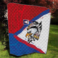 American Samoa Flag Day Quilt Polynesian Art Geometric with Flag Brush Style
