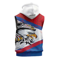 American Samoa Flag Day Sleeveless Hoodie Polynesian Art Geometric with Flag Brush Style LT03 - Polynesian Pride