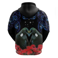 New Zealand Maori Matariki Hoodie Hongi Tui Bird Pohutukawa and Polynesia Tribal LT03 - Polynesian Pride