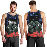 New Zealand Maori Matariki Men Tank Top Hongi Tui Bird Pohutukawa and Polynesia Tribal LT03 - Polynesian Pride