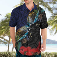 New Zealand Maori Hongi Culture Hawaiian Shirt Tui Bird Pohutukawa and Polynesian Pattern LT03 - Polynesian Pride