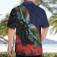 New Zealand Maori Hongi Culture Hawaiian Shirt Tui Bird Pohutukawa and Polynesian Pattern LT03 - Polynesian Pride