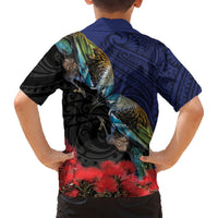 New Zealand Maori Hongi Culture Hawaiian Shirt Tui Bird Pohutukawa and Polynesian Pattern LT03 - Polynesian Pride