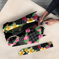 Hawaiian Kakau Tattoo Leis and Palaka Pattern Umbrella Traditional Aloha Tribal Black Color