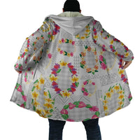 Hawaiian Kakau Tattoo Leis and Palaka Pattern Cloak Traditional Aloha Tribal White Color