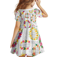 Hawaiian Kakau Tattoo Leis and Palaka Pattern Family Matching Mermaid Dress and Hawaiian Shirt Traditional Aloha Tribal White Color LT03 - Polynesian Pride