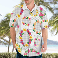 Hawaiian Kakau Tattoo Leis and Palaka Pattern Hawaiian Shirt Traditional Aloha Tribal White Color