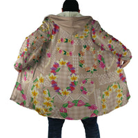 Hawaiian Kakau Tattoo Leis and Palaka Pattern Cloak Traditional Aloha Tribal Beige Color