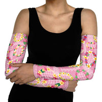 Hawaiian Leis Arm Sleeves Kakau Tattoos and Palaka Pastel Pink Color