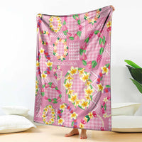 Hawaiian Leis Blanket Kakau Tattoos and Palaka Pastel Pink Color