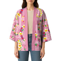 Hawaiian Leis Kimono Kakau Tattoos and Palaka Pastel Pink Color