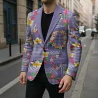 Hawaiian Leis Blazer Kakau Tattoos and Palaka Pastel Purple Color