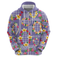 Hawaiian Leis Hoodie Kakau Tattoos and Palaka Pastel Purple Color