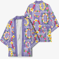 Hawaiian Leis Kimono Kakau Tattoos and Palaka Pastel Purple Color