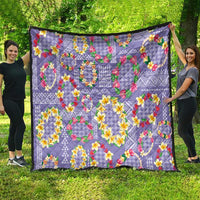 Hawaiian Leis Quilt Kakau Tattoos and Palaka Pastel Purple Color