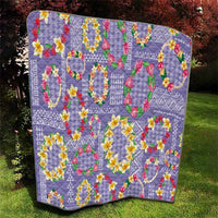Hawaiian Leis Quilt Kakau Tattoos and Palaka Pastel Purple Color