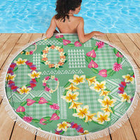 Hawaiian Leis Beach Blanket Kakau Tattoos and Palaka Pastel Green Color