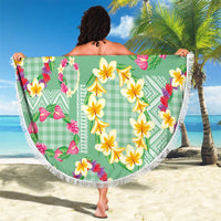Hawaiian Leis Beach Blanket Kakau Tattoos and Palaka Pastel Green Color
