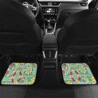 Hawaiian Leis Car Mats Kakau Tattoos and Palaka Pastel Green Color